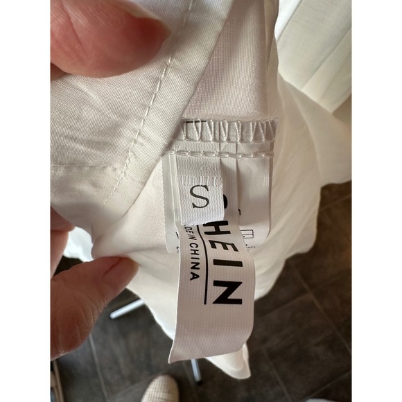 SHEIN White Tiered Midi Skirt | 100% Rayon | Boho Cottagecore | Size S - Picture 2 of 3